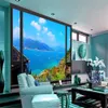 Custom photo wall paper seascape mural wallpapaer modern bedroom 3d mural wallpaper for living room home decorations stickers