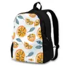 Backpack Abstract Orange Slice Pattern School Bags For Teenage Girls Laptop Travel Tropical Fruit Bowl Bold Color Happy