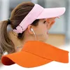 Wizjerze szerokie czapki Brim Hats Hats Lets Słońce Hats oddychaj mężczyzn Kobiety Regulowany Visor UV Ochrona UV Top Pusty solidny sport tenisowy czapka filtra przeciwsłoneczna 24412