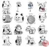 925 Silver Charm Beads Dangle Koala Bruno the Unicorn Rabbit Dog Cat Pig y Llama Beads Fit Charms Bracelet DIY Jewelry Accessories3431686