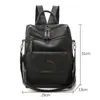 Borse per la scuola KF-Ladies Backpack in pelle zaino femmina ragazza vintage grande borsa a spalla solida multifunzionale mochila