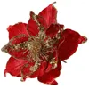 Dekorativa blommor 22 cm Champagne Flower Pendants Xmas Tree Ornaments God juldekoration Happy Year Accessories