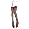 Сексуальные подвесные носки шелк ночной клуб, прыгающие ремни Дикси. Одно кусок чистое желание красное контрастное крае