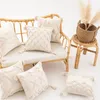 Pillow Woven Texture Throw Pillows Cover Ins Style Handmade 3D Embroidery Tassel Quiet Home Sofa Decor