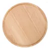 Tea Trays Round Pizza Tray Rubber Wood Fruit Cutting Board For Kitchen Fruits Bread Dessert Container Mat Snacks Dish