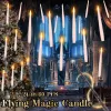 Floating Candles with Magic Wand Flickering Flying Magic Candle LED Hanging Burning Candles Wedding Party Decor Christmas Gifts