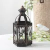 Candle Holders Metal Glass Holder Lantern Windproof Stand For Wedding Birthday Christmas Halloween Party Decor