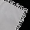 D003 White premium cotton 10 Pieces Lace Handkerchiefs blank crochet hankies for womenladies wedding gift 240401