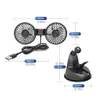 Elektrische ventilatoren USB 5V Auto koelventilator Dual Head Electric Air Circulator 360 graden rotatie draagbare 3 snelheden luchtblazer voor dashboard RV Truck