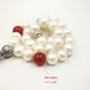 Tasbih Perles d'eau douce naturelles 100% authentiques perles rouge agates musulmanes islamiques bijoux jowrie collier arabe accessoires 240403
