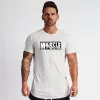 T-shirts Men Running Sport Sport Tshirt Fashion Rounded Hem Roundable Sweatabsorb Cotton Shirt Gym Gym Fitness Externe Treino de manga curta de manga curta