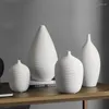 Vases White Ceramic Dry Flower Vase Ornaments Creative Modern Simple Living Room Dining Table Inserter Household Decoration