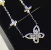 Choucong markası 5 kelebek kolye lüks mücevher 925 STERLING Gümüş Pave Beyaz Sapphire CZ Pırlanta Taşlar Sonsuzluk Kadınlar Wedd5727371