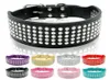 Rhinestone Leather Dog Collars Bling Diamante Crystal Studded Dogs Pet Collars 2inch Wide for Medium Large Dogs Pitbull Boxer X01899159