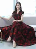 Party Dresses Fashion Prom Evening Red Chiffon Summer Clothes For 2024 Casual Long Dress Tunics Elegant Luxury Floral Chic F85