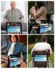 Förvaringspåsar blå vit gradient abstrakt rullstolsväska med fickor armstöd sida elektrisk skoter promenad rampåse