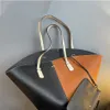 高品質のデザイナーのラグリスバッグ女性セクターショッピングバッグ2色ステッチレザーハンドバッグショッピングトートバッグ大容量トート230301
