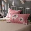 Defina a cama Pattern Flower Plum Blossom Tampa de edredão confortável travesseiros de lençóis de cama de alta qualidade de alta qualidade