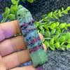 Decorative Figurines Natural Red And Green Baby Stone Obelisk Healing Reiki Crystal Wand Polishing Tower Garden Aquarium Home Decor Holiday