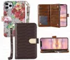 Luxurys Floral Letter Folio Wallet Celosuli Case per iPhone 14 Plus 14Pro 13 13Pro 12 Pro Max 12Pro 11 11Pro XS XS XSMAX Leather2391737