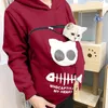 Chats amateurs à capuche Hoodie Hoodies Sweetshirt Sweat-shirt Femmes Animal Pouche de câlins Hood Player Porter chien Cat Sweatshirts respirants chauds