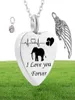 Jóias de cremação para cinzas elefante forma de pingente de coração fez um colar de lembrança de pedra de nascimento para women7900127