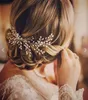 Romantique Ivory Pearl Bridal Hair Peigl de mariage Accessoires de cheveux Bridal Hair Vine Tiaras Bohemian Pearl Head Piece2446571