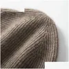 Bonnet / crâne Caps Bonsieur / skl Merrilamb Hiver Hiver pour femmes hommes de haute qualité en cachemire tricot à rayures coréen extérieur Keep wa dhhya