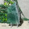 Dekorativa figurer Kristall naturlig grön fluoritplatta skiva med pyrit kvarts hög dekoration ädelsten skönhet läkande hemmineraler