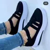 Casual Shoes 2024 Spring/Summer Large Size Breathable Hollow Out Baotou Thick Sole Non Slip Buckle Strap Round Head San