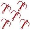 Ganci da pesca FTK 50pcs 1# -12# ROSSO ROSSO TRIPLE FISHHOOK PACCHIA PRESERSA PER STRIGLIE ALTA ALTA ACCIAIO ACCIAIO DI ACCIAIO DI CARBALE 240328