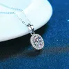 Diamanthalsband Morsang S925 Sterling Sier Pendant Women Plating Platinum Temperament Simple Dove Egg D Color Moissanite Necklace