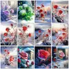 DIY 5D Diamond Målning Cross Stitch Red Roses Landscape Full Square Drill Wall Decor inlaid Harts Brodery Craft Hobbies Arts