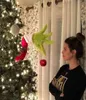 Dekoracje świąteczne Grinch Dekoracje choinki zielone pluszowe zabawka Furry Doll Dorvel Decor do domowych ozdób Xmas 2022 NA1654676