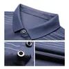 Męski dżentelmen Business Business Lapel Standard Clothing T-shirt Long Rleeve Leisure Pajamas Polo Shirt