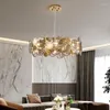 Żyrandole postmodernistyczne luksus LED żyrandol do życia w jadalni sypialnia proste urządzenia do restauracji sklep odzieżowy szklany lampka wisząca