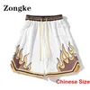 Fire Printed Mens Clothing Luxury Shorts for Men Summer Short Basketball Street Wear Korean Style Clothes 5XL 2024 240412