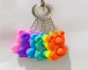 Push bulle Keychain Sensory Toy Stress Soulever Relief Cléyring comprenez l'anxiété de soulagement porte-clés pendents H38KHDW3062499