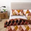 Set di biancheria da letto set di trapunti caniricato set geometrico coperchio piumino foglio di luluury con federa moderna decorazione per la casa moderna