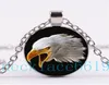 10pcs USA Eagle Collier PendantChristmas Giftday Birdday GiftCabochon Glass CollacelverBlack Fashion Jewelry R11522786659