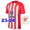 Atletico Madrids 23 24 футбольный джерси Alvaro Morata Antoine Griezmann Angel Correa Marcos Llorente Memphis Depay Samuel Lino Home Away Away