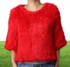 Fxfurs tricot lapin fourrure poncho femmes model de mode de mode 100 vrais vestes de fourrure girl039S Pullover CJ1912138026285