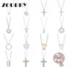 Dorapang 100 925 Sterling Silver Necklace Heart Sun Cross Cross Crown Teardrop Pendant Chain Rose Gold Original Women Jewelry9240264