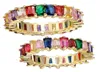 Baguette sottile Rainbow CZ Gold Gold Ring for Women Fashion Engagement Wedding Band Charming Gioielli di alta qualità 7984049