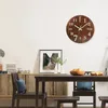 Wall Clocks Living Room Decoration Retro Wooden Clock 12-Inch With Luminous Word Numbers Silent Used In Bedroom Dining Kitchen