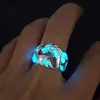 China-Chic Mens Luminous Opening Adjustable Dragon Ring Night Show Cool Colorless Lovely and Chinese Loong