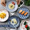 Platos platos japoneses platos de cerámica de cerámica para la casa fruta plana albóndigas bandeja de sushi