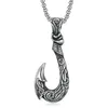 Hänge halsband retro viking fisk krok form halsband mäns metall glidande vintage tillbehörsmycken