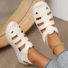 Casual Shoes Women Sandals Summer Genuine Leather Covered Toe Soft Walking Zapatos Mujer Plataforma Big Size 35-43