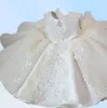 Chrześcizm biała ceremonia sukienka dziewczyna frezowanie 1. urodzin sukienka dziewczyna sukienka elegancka księżniczka sukienki impreza chrzest resus q6927679